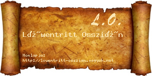 Löwentritt Osszián névjegykártya